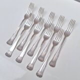 Set of small silver-plated metal forks