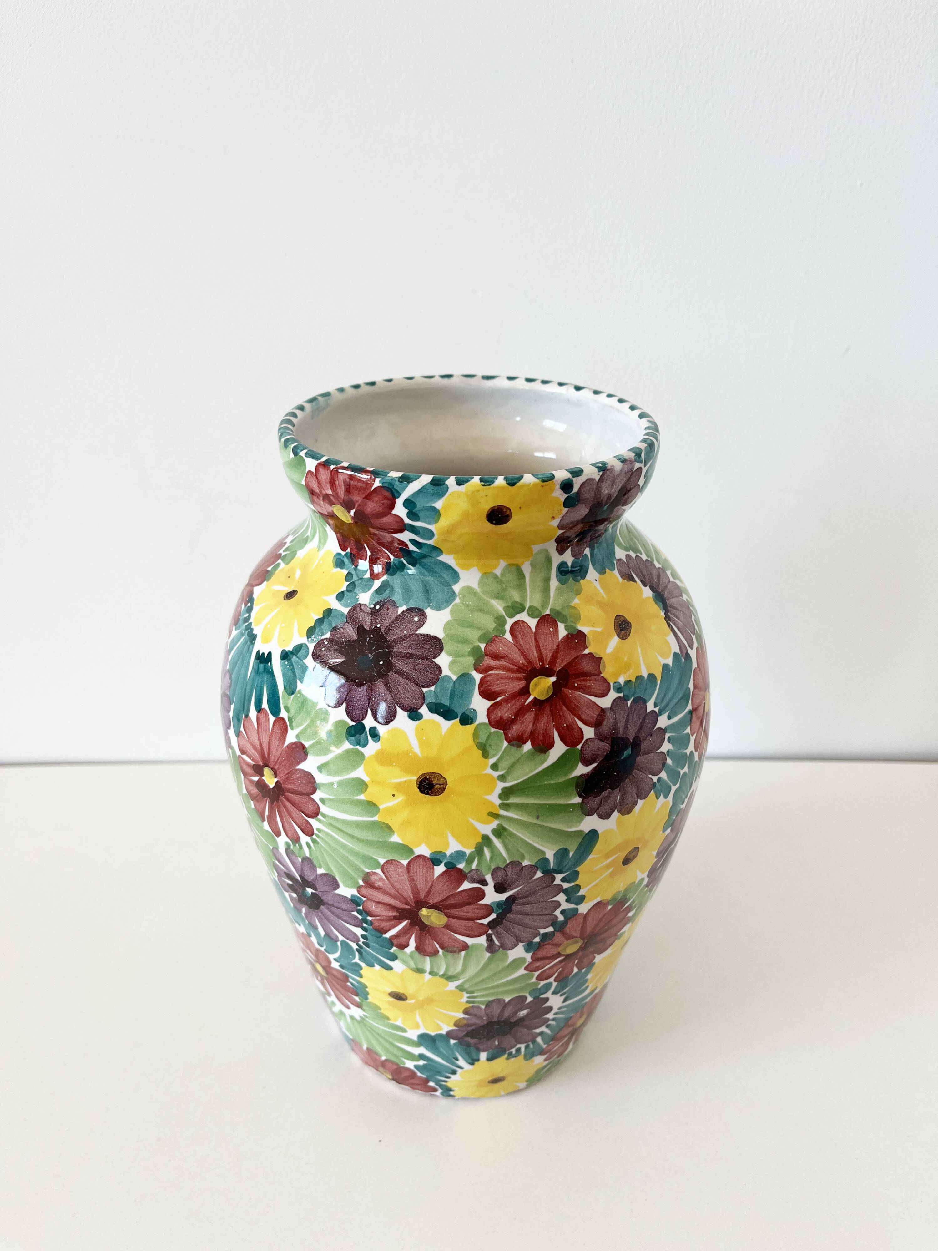 Ceramic flower vase Italy 1960