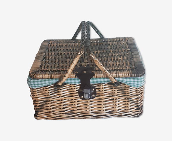 Valise pique-nique en rotin, 1950