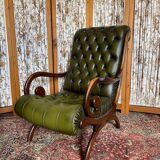 Vintage leather Chesterfield armchair