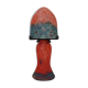 Lampe champignon en pâte de verre marmoréen orange bleu, année 80