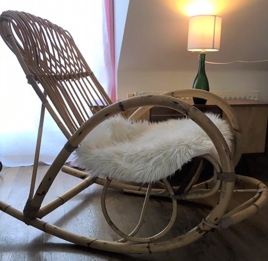 Vintage rocking-chair rattan