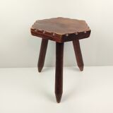 Hexagonal seated wooden stool