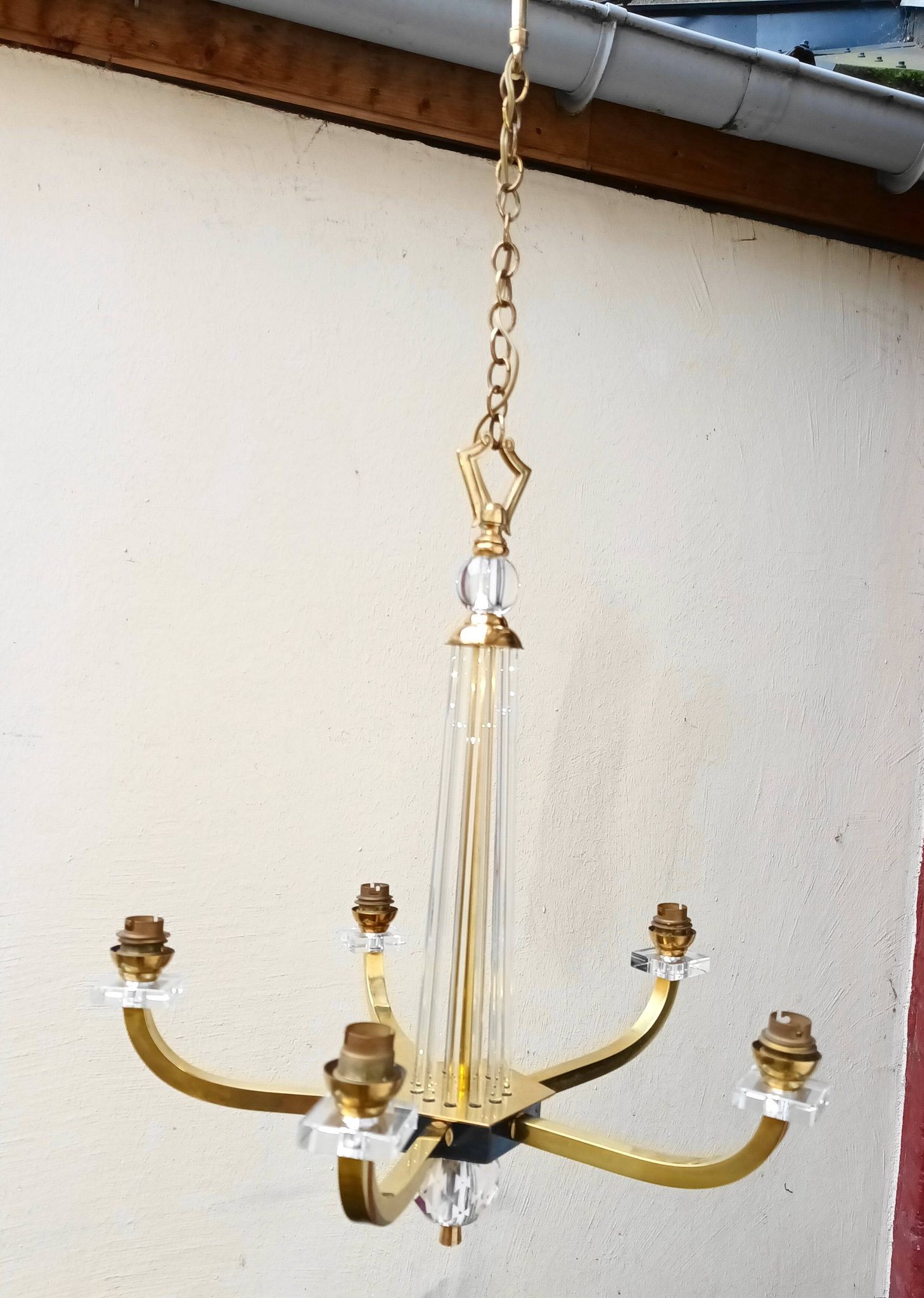 Lustre Art déco attribué à Jacques Adnet , années 50-60