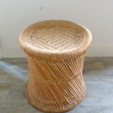 Stool in rattan and rope, 60 years