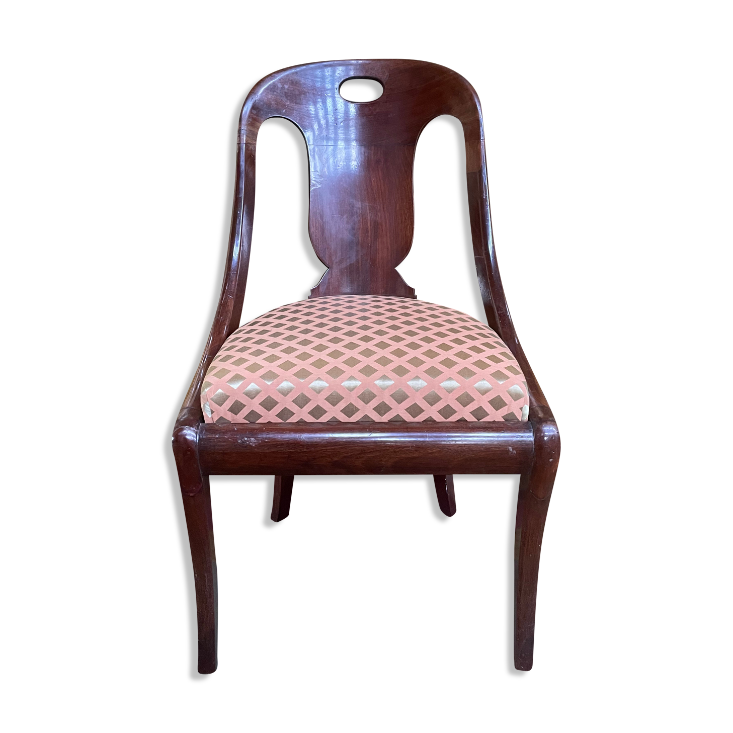 Empire style mahogany gondola chair
