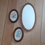 Oval wicker mirror 38 cm