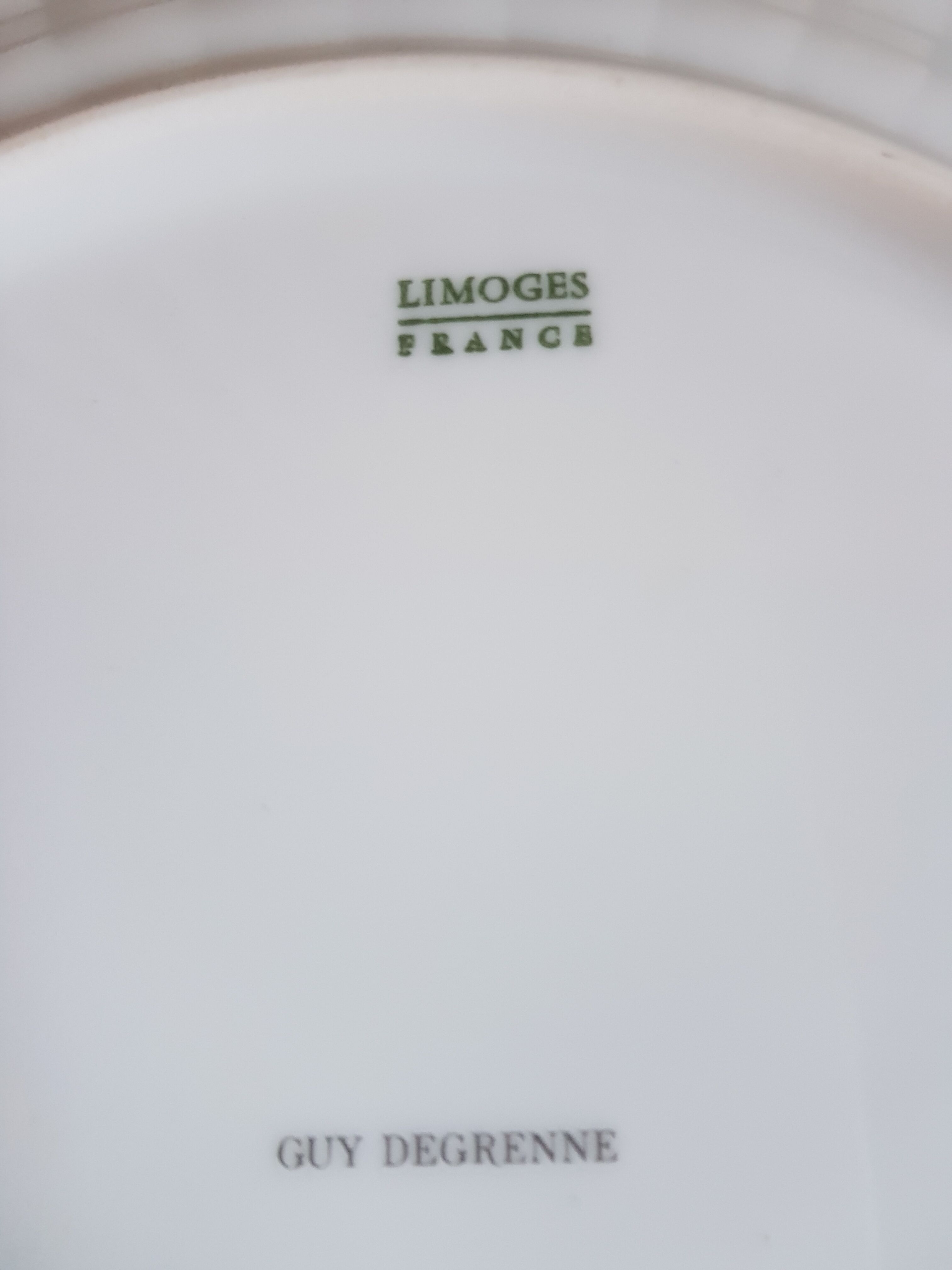 Set of 6 flat plates porcelain liserets gold Guy Degrenne
