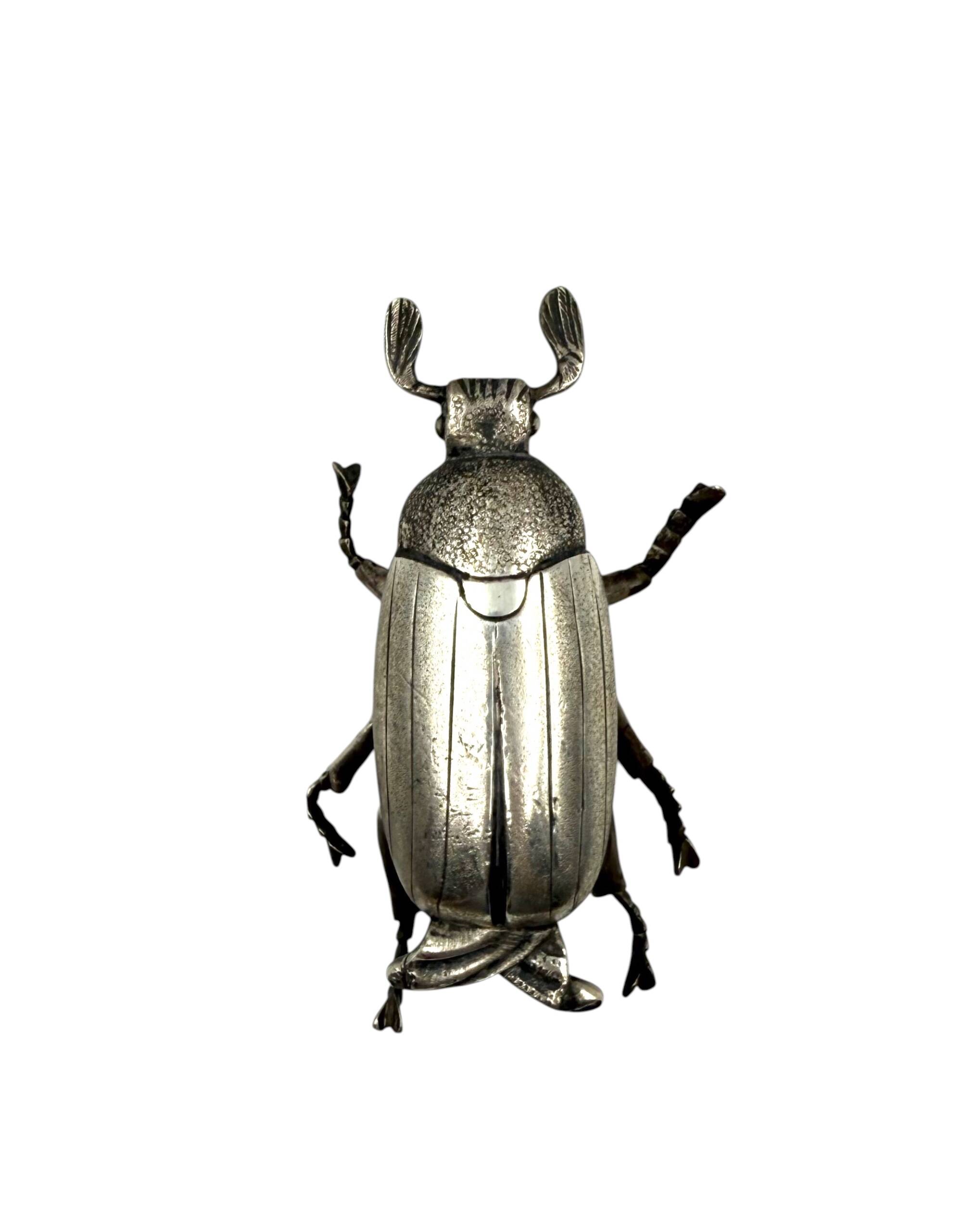 Silver insect shaped ashtray / box, France 1950s