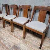 Set of 4 Empire style mahogany gondola chairs, 19th century