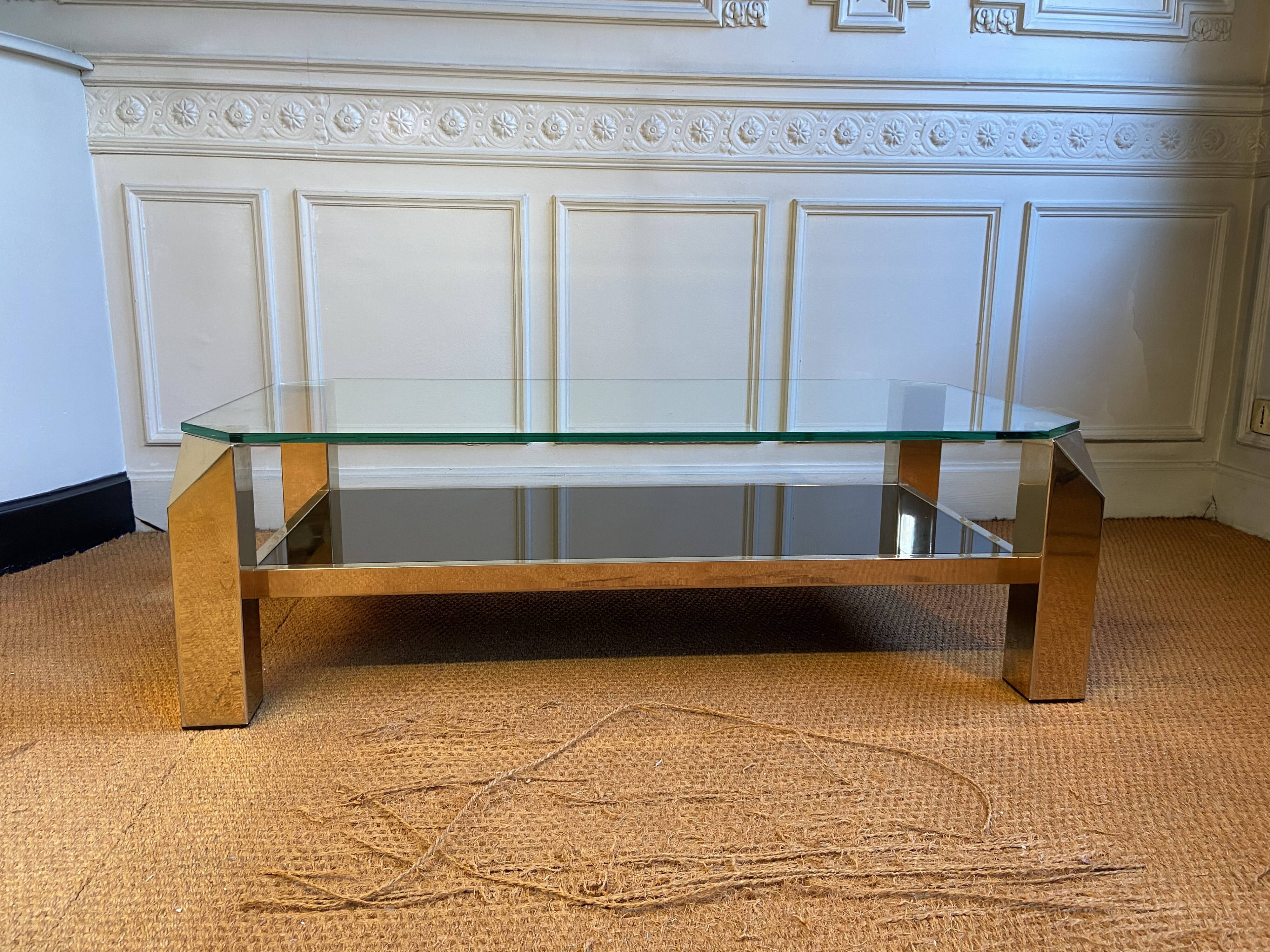 Belgo Chrom gold coffee table with 23 Carats fine gold
