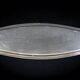 Silver-plated metal cake dish, shell design – hallmarked, 38 x 15 cm