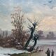 Table oil on canvas french Oil on canvas XIX Eme School of Barbizon Signed SCHMITZ