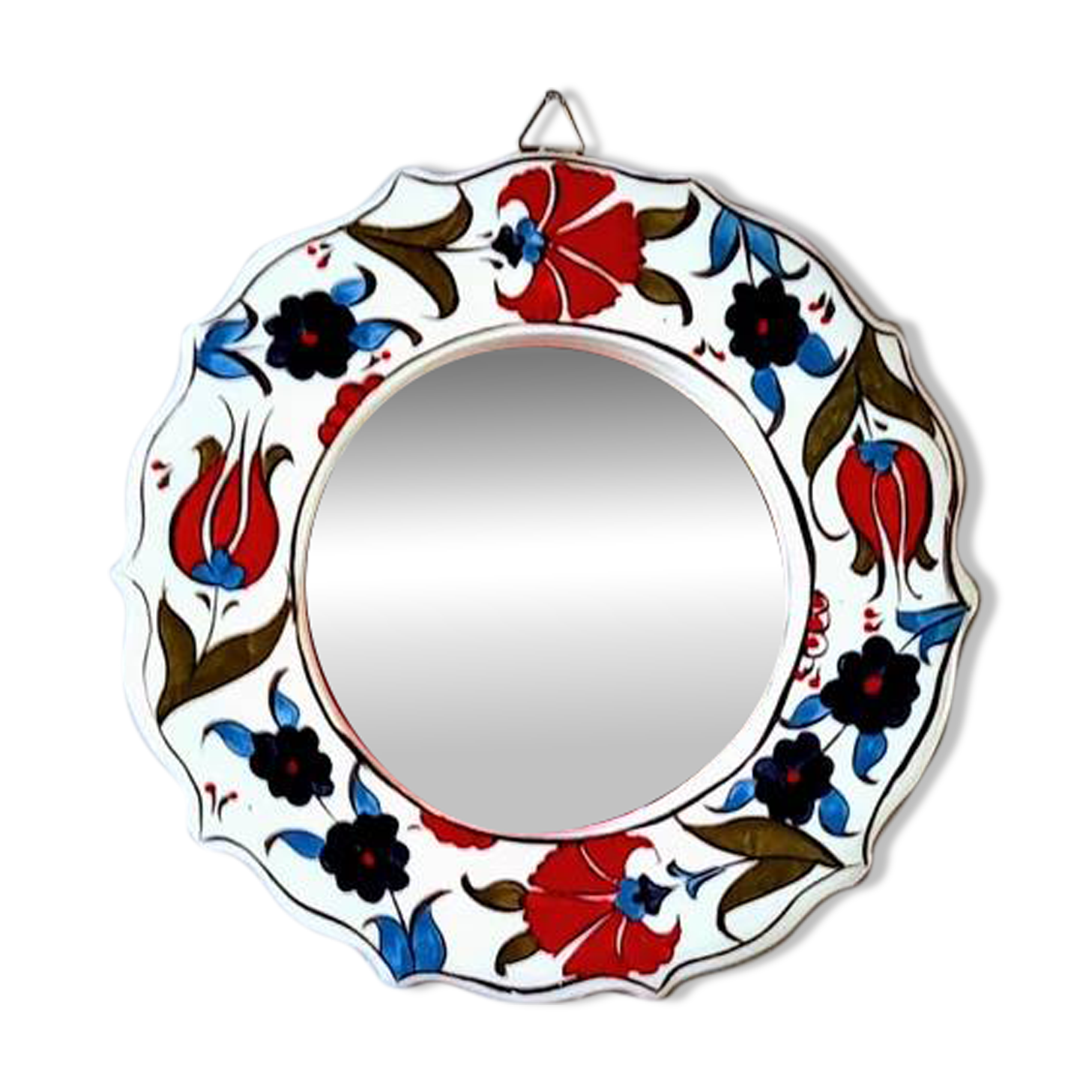 Flowered ceramic mirror