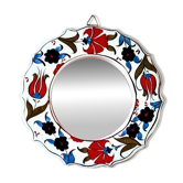 Flowered ceramic mirror