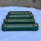 4 porte-couteaux vintage style Art Déco, émail vert émeraude et or