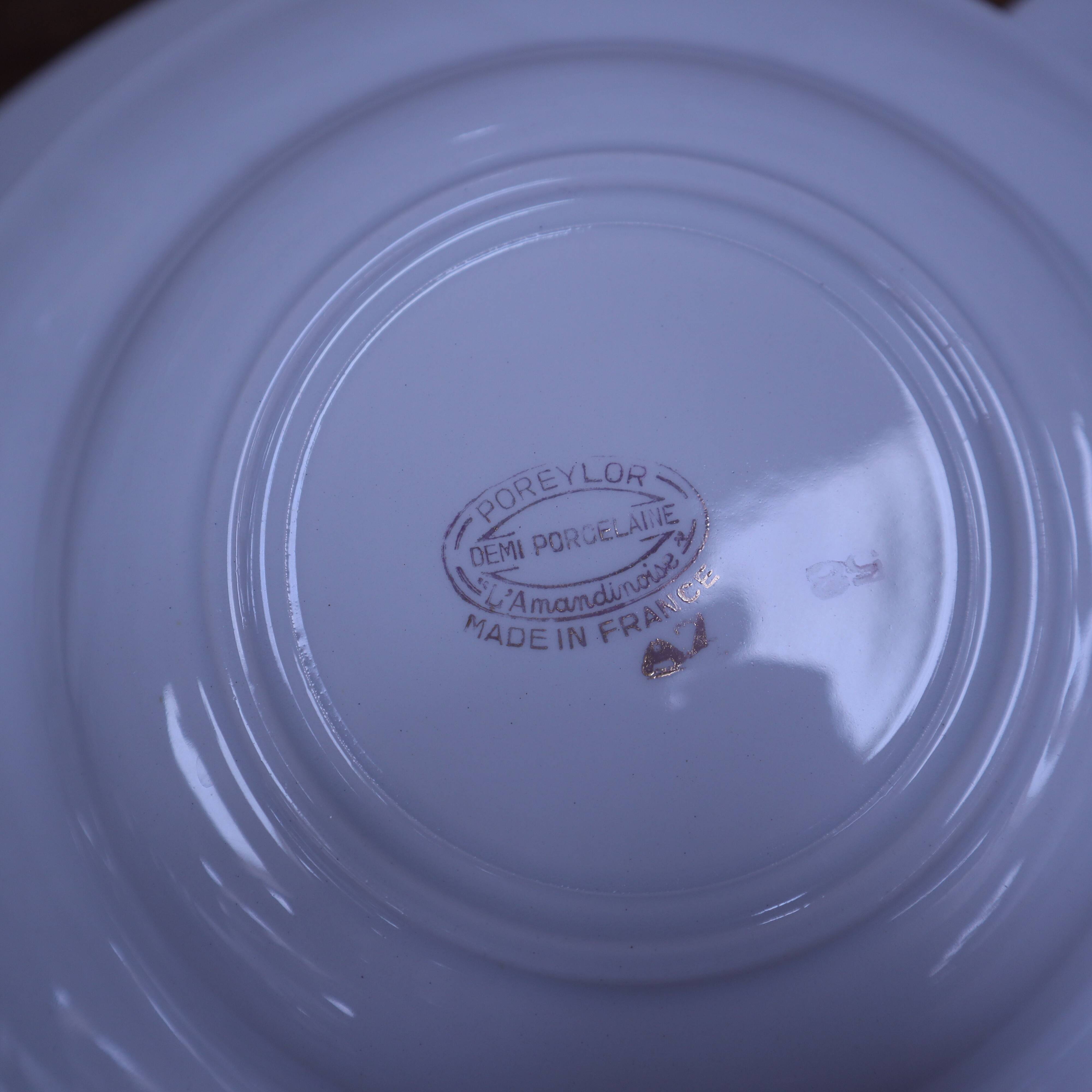 6 floral half porcelain deep plates KIFO Amandinoise