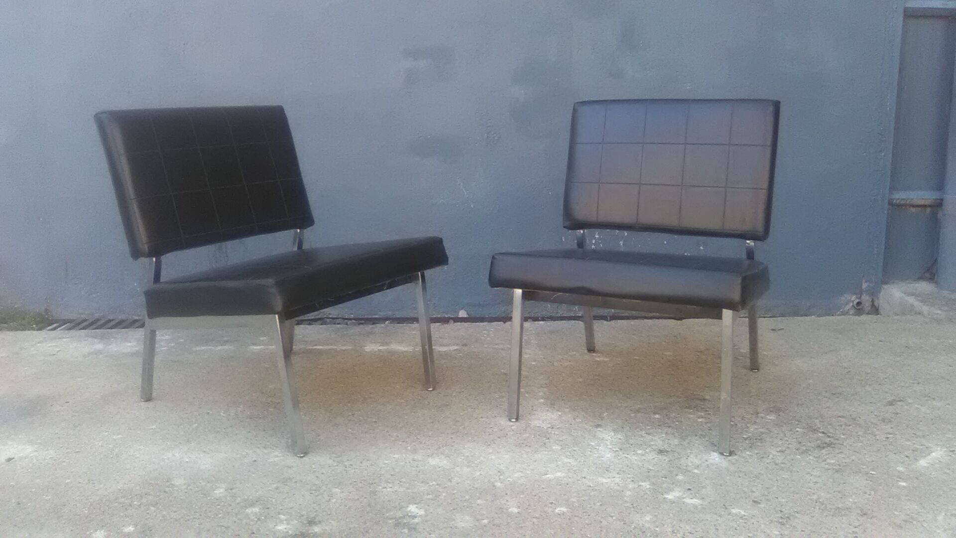 Pair of vintage skai armchairs