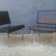 Paire de chauffeuses vintage skai