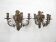 Pair of Heavy Victorian Bronze Triple Wall Sconces Griffin & Flower Detail