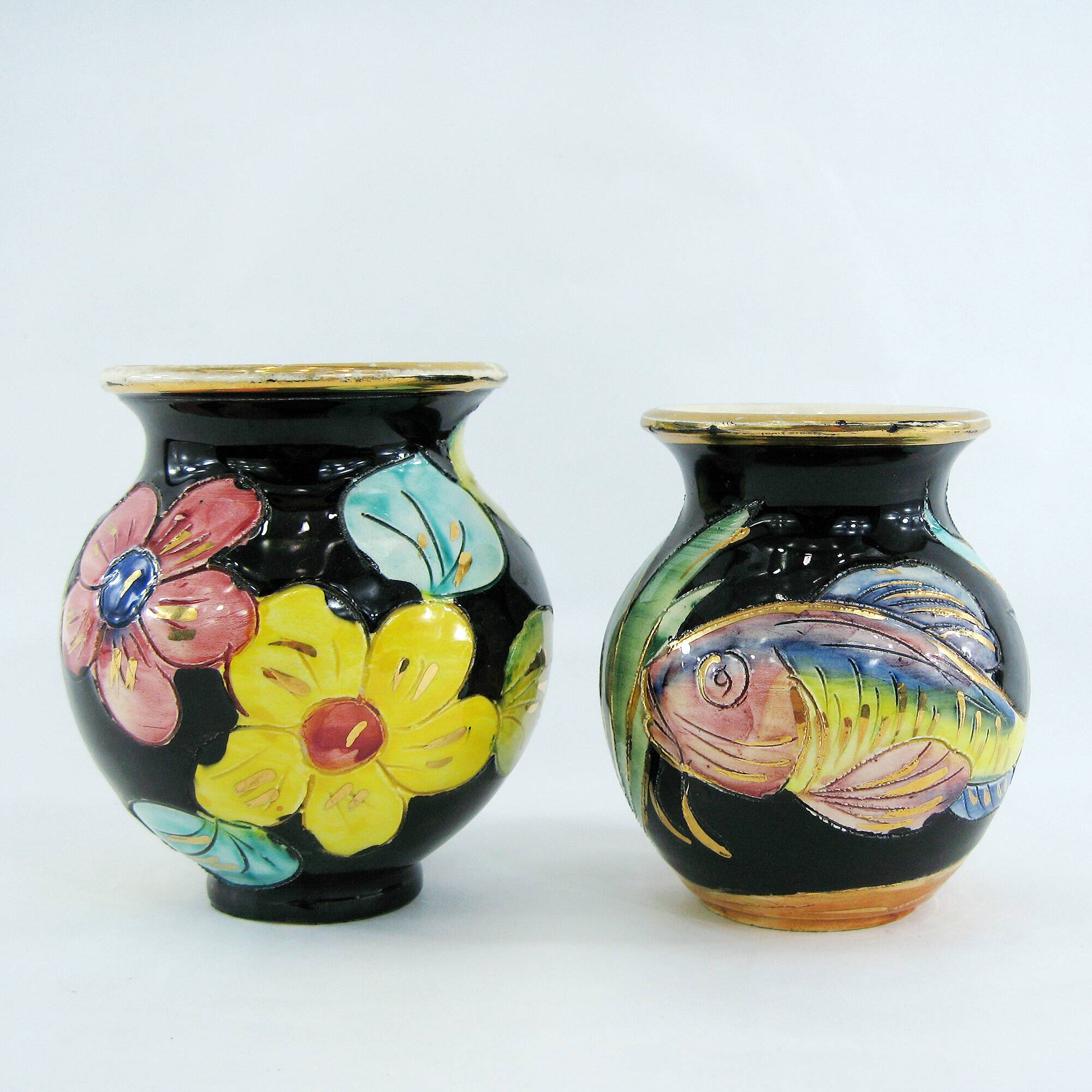 Small ceramic vases from Monaco - Vallauris France - vintage 50s
