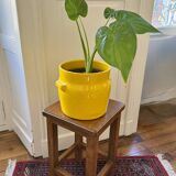 Brutalist wooden stool