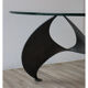 Table basse vintage "Hélice" en acier et verre, 1970
