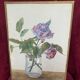 Large vintage watercolor "bouquet of roses"
