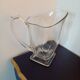 Vintage Art Deco style heavy crystal pitcher, square base.