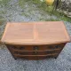 Curved Louis XV style chest of drawers in solid walnut