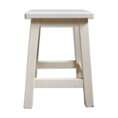 Tabouret en bois peint en blanc