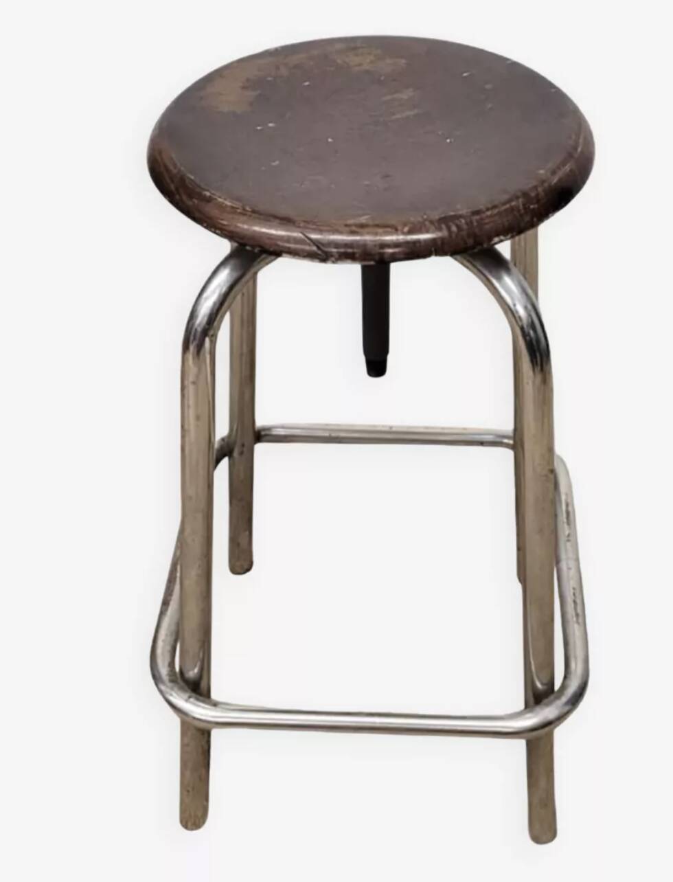 Tabouret réglable en bois et acier