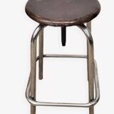 Adjustable stool in wood and steel
