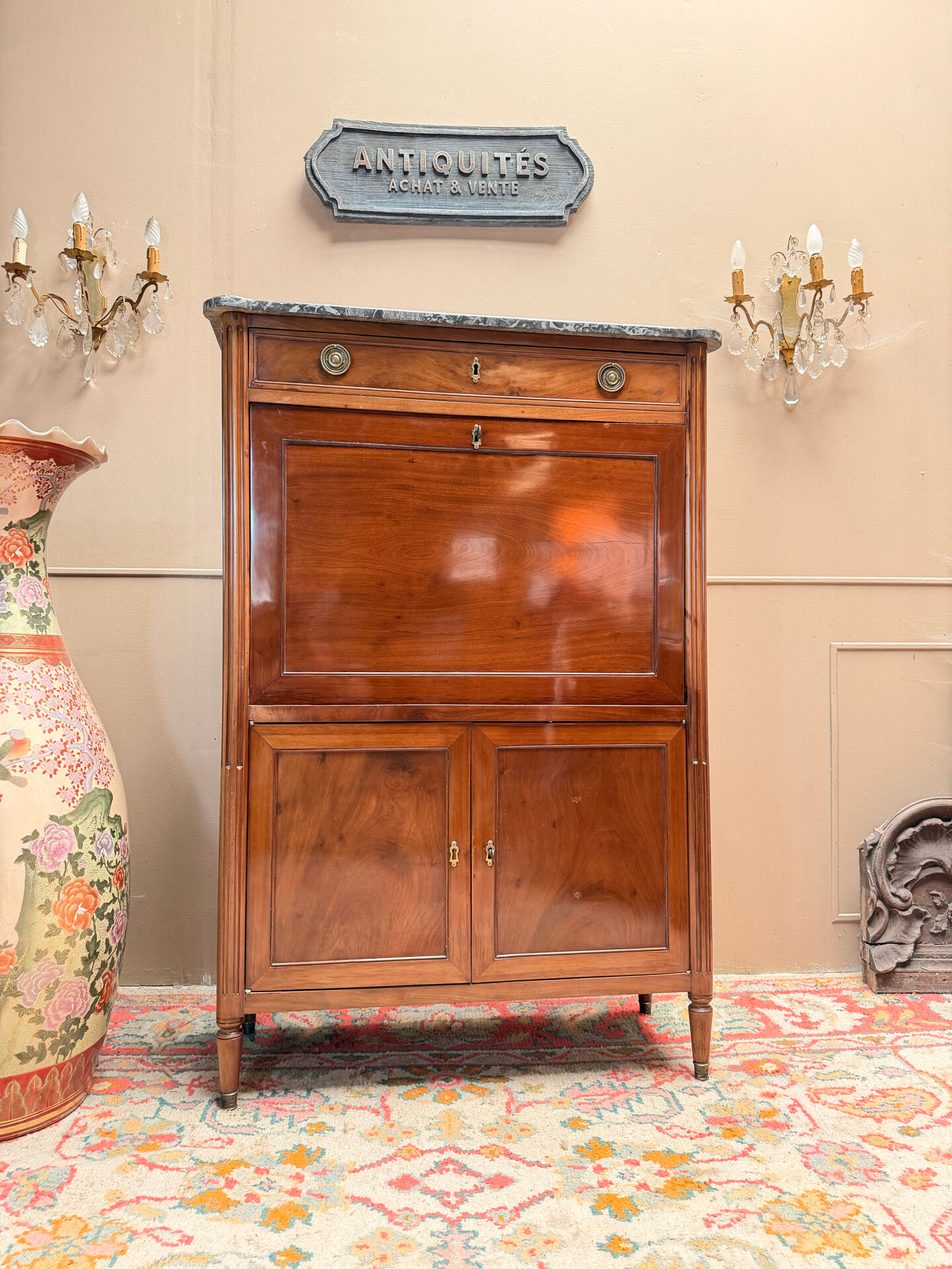 SECRETARY IN MAHOGANY FROM THE LOUIS XVI XVIII CENTURY