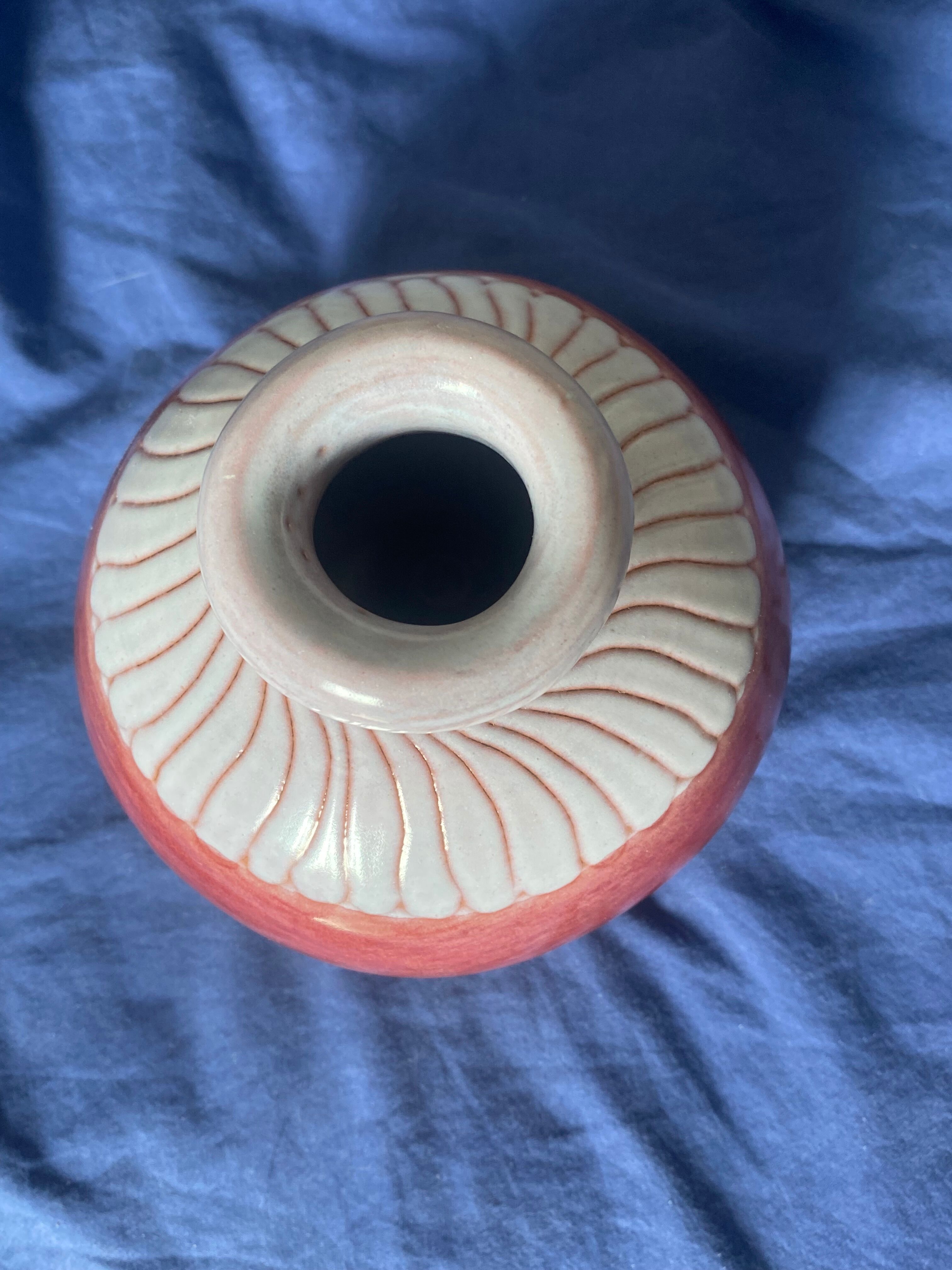 Glazed ceramic ball vase by Jean and Robert Cloutier 1950-1960
