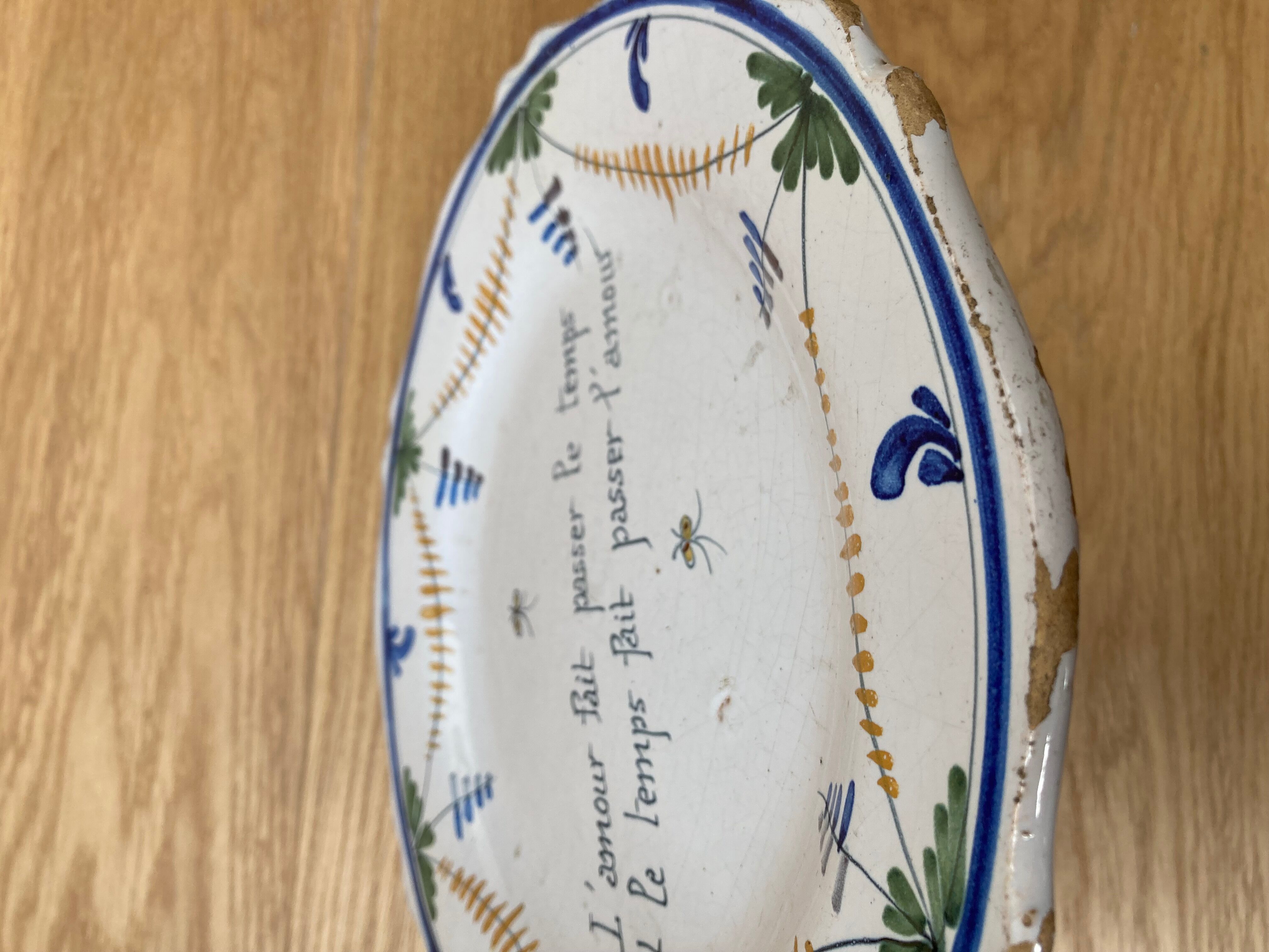 Antique earthenware plate