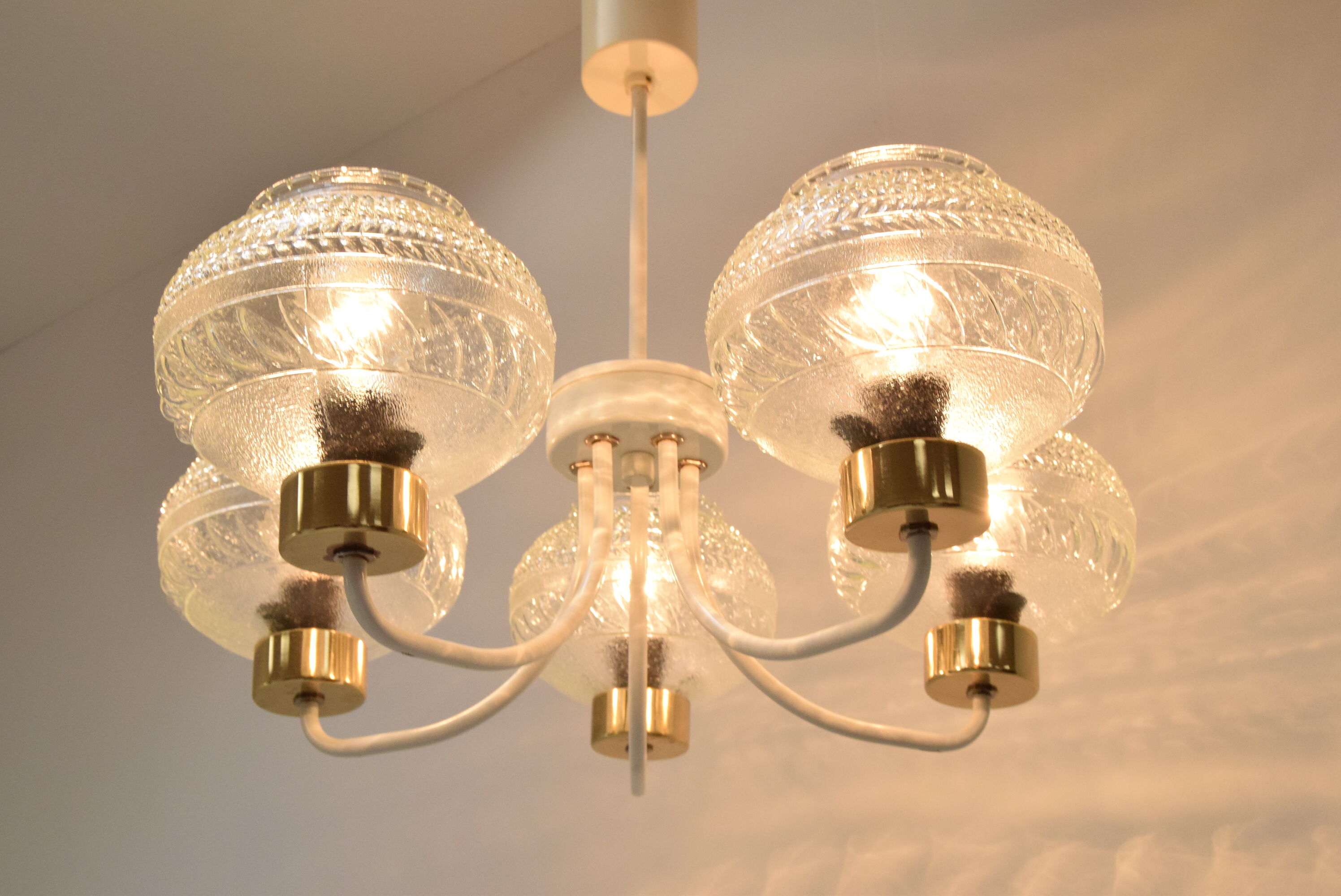 Mid-century chandelier by instala jilove u decina,1970's.
