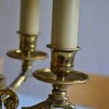 Large hot water bottle lamp with 5 bronze lights, empire style