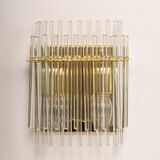 Pairs of wonderful wall lights with crystal rods, Italy, 1970s.