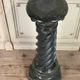 Column in green serpentine marble, shaft sculpted in a spiral, circa 1880