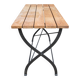 Vintage folding table in wood and black metal – slatted top
