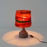Terracotta and wool table lamp signed 1960/1970s