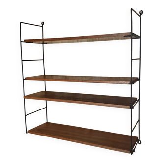Vintage four-tier string wall shelf