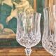 6 diamond-point stemmed glasses, Arques crystal, Longchamp
