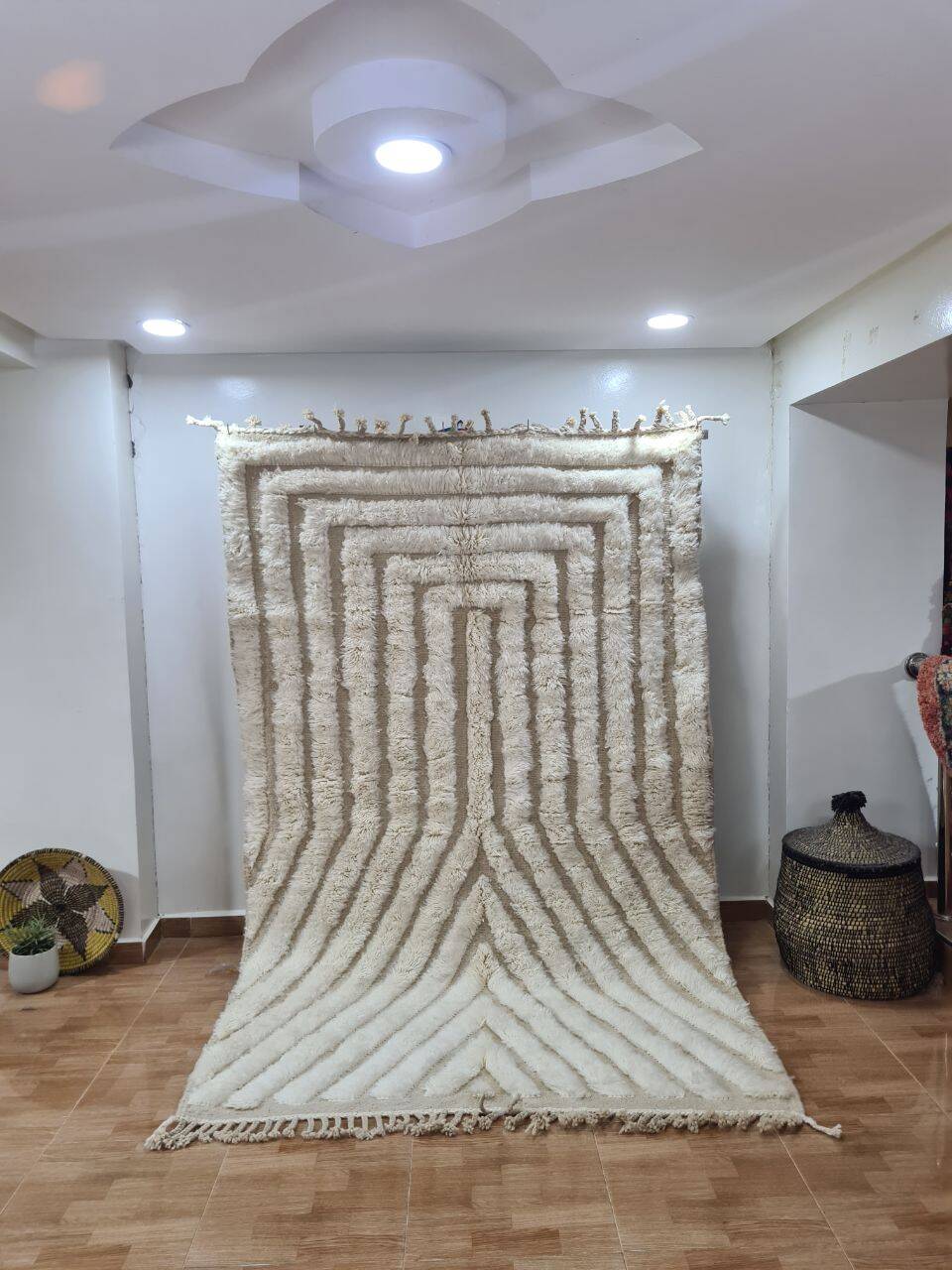 Handmade wool Berber rug 250x150 cm