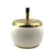 Monumental white ceramic and brass lamp base, italy 1970s