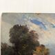 Old painting on wood sea le pouliguen 20x40 cm