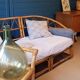 Canapé rotin vintage 3 places, 3 modules- possibilité banquette et chauffeuse