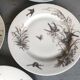5 dessert plates porcelain gold medals exp 1867 1978 birds