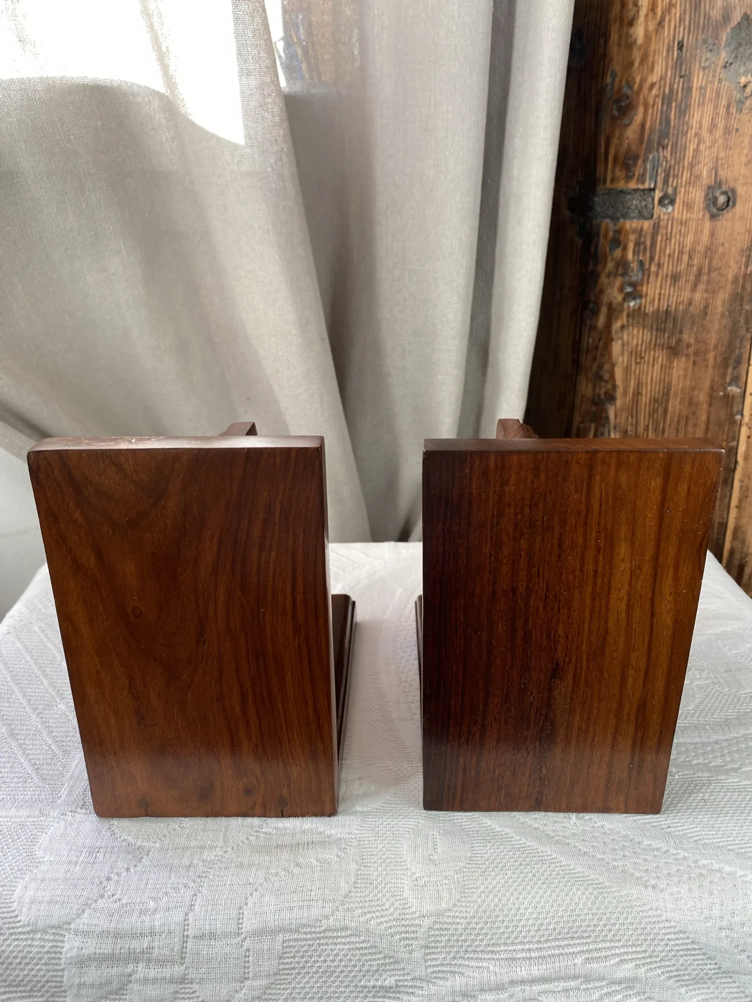 Pair of bookends, solid wood photo frames